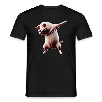 Funny Dabbing Pig Farmer Animal Lover Dab - Men's T-Shirt - black - Front - AI Model Male 178 light (178cm)