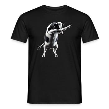 Funny Dabbing Cow Dancing Animal Lover Dab Animals - Men's T-Shirt - black - Front - AI Model Male 178 light (178cm)