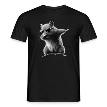 Funny Dabbing Hamster Rodent Animal Lover - Men's T-Shirt - black - Front - AI Model Male 178 light (178cm)