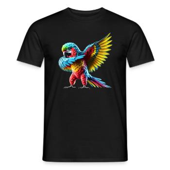 Funny Dabbing Parrot Bird Animal Lover Bird - Men's T-Shirt - black - Front - AI Model Male 178 light (178cm)