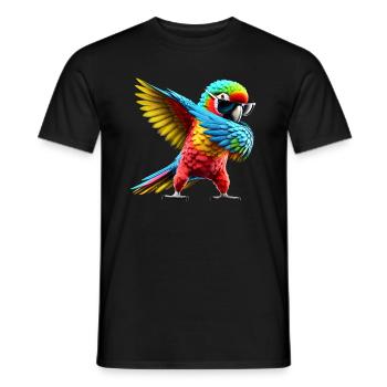 Funny Dabbing Parrot Bird Animal Lover Bird - Men's T-Shirt - black - Front - AI Model Male 178 light (178cm)