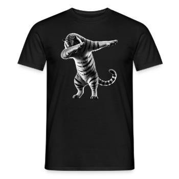 drôle dabbing tigre faune amoureux des animaux - T-shirt homme - noir - Devant - AI Model Male 178 light (178cm)