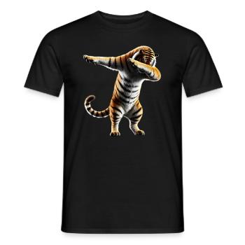 drôle dabbing tigre faune amoureux des animaux - T-shirt homme - noir - Devant - AI Model Male 178 light (178cm)