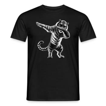 drôle dabbing tigre faune amoureux des animaux - T-shirt homme - noir - Devant - AI Model Male 178 light (178cm)