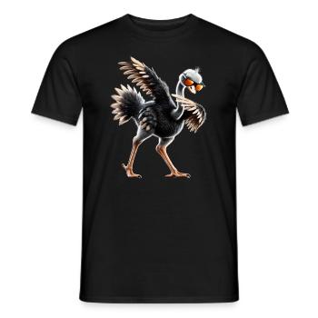 Lustiges Dabbing Straus Vogel Tierliebhaber Strauß - Männer T-Shirt - Schwarz - Vorne - AI Model Male 178 light (178cm)
