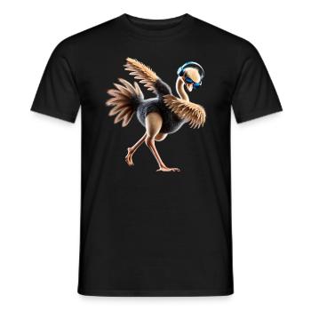 Lustiges Dabbing Straus Vogel Tierliebhaber Strauß - Männer T-Shirt - Schwarz - Vorne - AI Model Male 178 light (178cm)