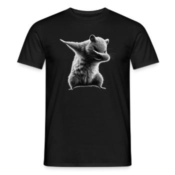Funny Dabbing Hamster Rodent Animal Lover - Men's T-Shirt - black - Front - AI Model Male 178 light (178cm)