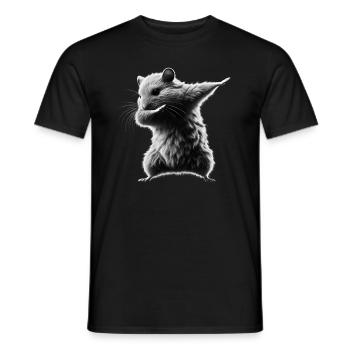 Funny Dabbing Hamster Rodent Animal Lover - Men's T-Shirt - black - Front - AI Model Male 178 light (178cm)