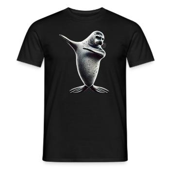 Drôle Dabbing phoque Amoureux des animaux Safari océan - T-shirt homme - noir - Devant - AI Model Male 178 light (178cm)