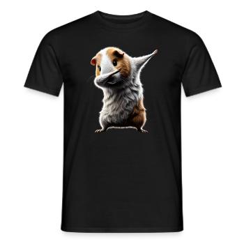 Drôle Dabbing Cochon D’Inde Amoureux des animaux Animal - T-shirt homme - noir - Devant - AI Model Male 178 light (178cm)