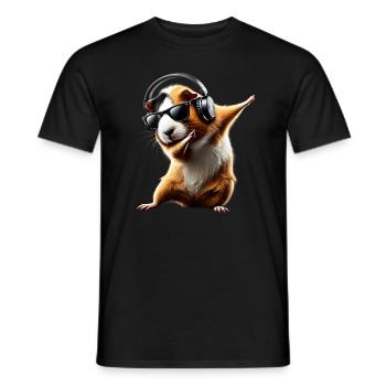 Funny Dabbing Guinea Pig Animal Lover Animal - Men's T-Shirt - black - Front - AI Model Male 178 light (178cm)