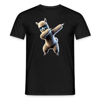 Lustiges Dabbing Alpaka Lama Tierliebhaber Safari - Männer T-Shirt - Schwarz - Vorne - AI Model Male 178 light (178cm)