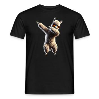 Lustiges Dabbing Alpaka Lama Tierliebhaber Safari - Männer T-Shirt - Schwarz - Vorne - AI Model Male 178 light (178cm)