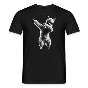 Lustiges Dabbing Alpaka Lama Tierliebhaber Safari - Männer T-Shirt - Schwarz - Vorne - AI Model Male 178 light (178cm)
