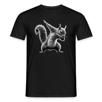 Funny Dabbing Squirrel Animal Lover Animals - Men's T-Shirt - black - Front - AI Model Male 178 light (178cm)