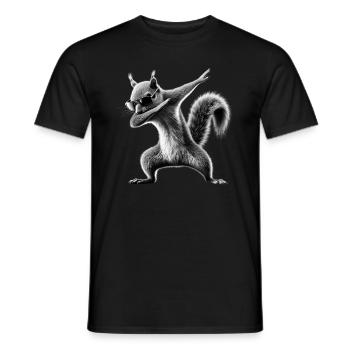 Funny Dabbing Squirrel Animal Lover Animals - Men's T-Shirt - black - Front - AI Model Male 178 light (178cm)