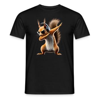 Funny Dabbing Squirrel Animal Lover Animals - Men's T-Shirt - black - Front - AI Model Male 178 light (178cm)