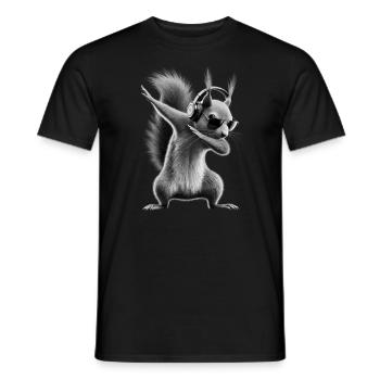 Funny Dabbing Squirrel Animal Lover Animals - Men's T-Shirt - black - Front - AI Model Male 178 light (178cm)