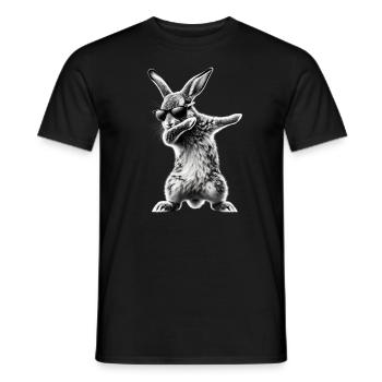 Funny Dabbing Rabbit Animal Lover Animals - Men's T-Shirt - black - Front - AI Model Male 178 light (178cm)