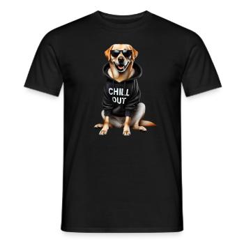 Funny Labrador Animal Lover Dogs Chilling Lazy - Men's T-Shirt - black - Front - AI Model Male 178 light (178cm)