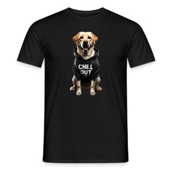 Funny Labrador Animal Lover Dogs Chilling Lazy - Men's T-Shirt - black - Front - AI Model Male 178 light (178cm)