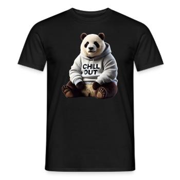 Funny Panda Bear Chill Out Animal Lover Chill - Men's T-Shirt - black - Front - AI Model Male 178 light (178cm)