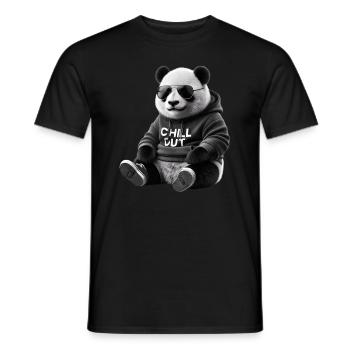 Funny Panda Bear Chill Out Animal Lover Chill - Men's T-Shirt - black - Front - AI Model Male 178 light (178cm)