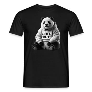 Funny Panda Bear Chill Out Animal Lover Chill - Men's T-Shirt - black - Front - AI Model Male 178 light (178cm)