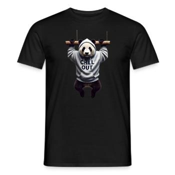 Funny Panda Bear Chill Out Animal Lover Chill - Men's T-Shirt - black - Front - AI Model Male 178 light (178cm)