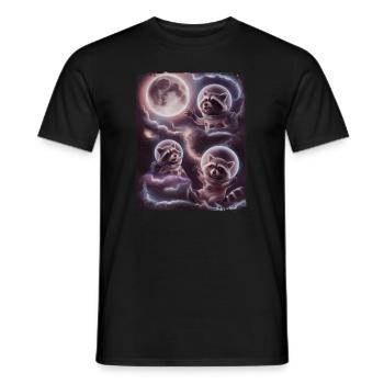 Drôle de ratons laveurs astronaute espace cosmos lune - T-shirt homme - noir - Devant - AI Model Male 178 light (178cm)