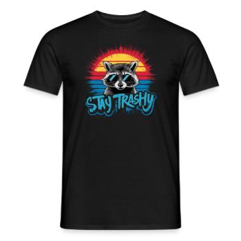 Stay Trashy Lustiges Kostüm Waschbär - Männer T-Shirt - Schwarz - Vorne - AI Model Male 178 light (178cm)