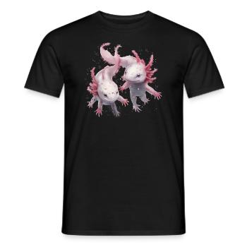 Axolotl Motif Tail Lurch Animal Lover Headphones - Men's T-Shirt - black - Front - AI Model Male 178 light (178cm)