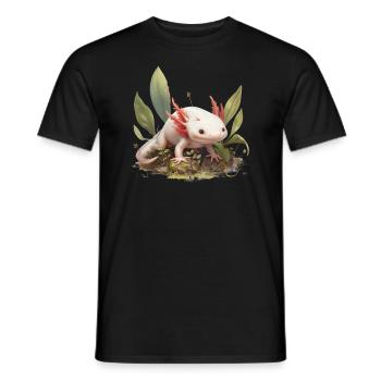 Axolotl Motif Tail Lurch Animal Lover Headphones - Men's T-Shirt - black - Front - AI Model Male 178 light (178cm)