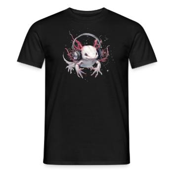 Axolotl Motif Tail Lurch Animal Lover Headphones - Men's T-Shirt - black - Front - AI Model Male 178 light (178cm)