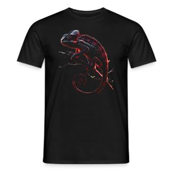Chamäleon Motiv Tier Tierliebhaber Reptilien Echse - Männer T-Shirt - Schwarz - Vorne - AI Model Male 178 light (178cm)