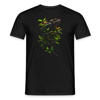 Chamäleon Motiv Tier Tierliebhaber Reptilien Echse - Männer T-Shirt - Schwarz - Vorne - AI Model Male 178 light (178cm)