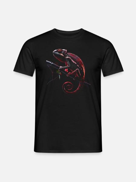 Chamäleon Motiv Tier Tierliebhaber Reptilien Echse - T-shirt herr - svart