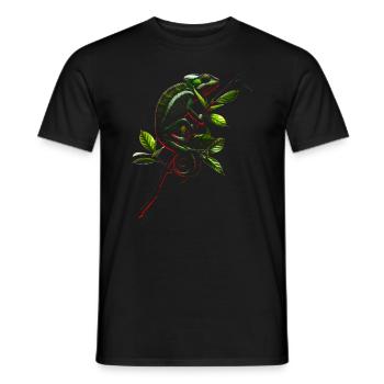 Chamäleon Motiv Tier Tierliebhaber Reptilien Echse - Männer T-Shirt - Schwarz - Vorne - AI Model Male 178 light (178cm)