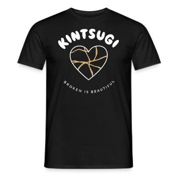 Embrassez les imperfections avec le design Kintsugi Heart - T-shirt homme - noir - Devant - AI Model Male 178 light (178cm)
