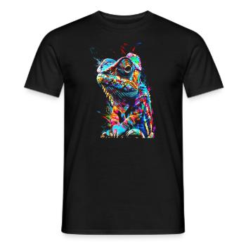 Chamäleon Motiv Tier Tierliebhaber Reptilien Echse - Männer T-Shirt - Schwarz - Vorne - AI Model Male 178 light (178cm)