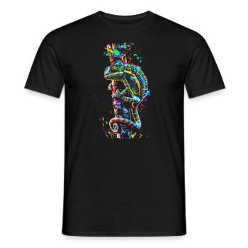 Chamäleon Motiv Tier Tierliebhaber Reptilien Echse - Männer T-Shirt - Schwarz - Vorne - AI Model Male 178 light (178cm)
