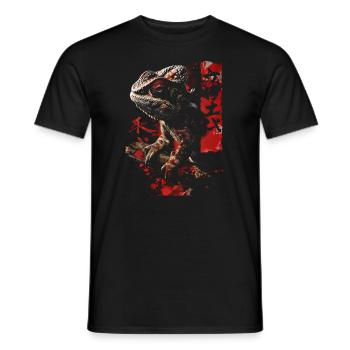 Japanese Chameleon Safari Reptile Terrarium - Men's T-Shirt - black - Front - AI Model Male 178 light (178cm)