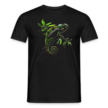 Chameleon Animal Animal Lover Headphones Reptiles - Men's T-Shirt - black - Front - AI Model Male 178 light (178cm)