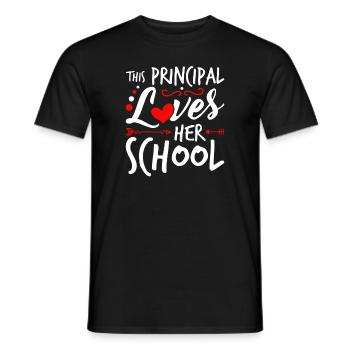 This headmistress loves her school - Men's T-Shirt - black - Front - AI Model Male 178 light (178cm)