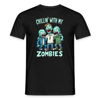 Zombie Disguise Carnival Boys - Men's T-Shirt - black - Front - AI Model Male 178 light (178cm)