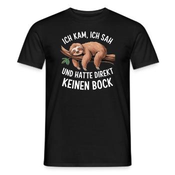 Faultier Spruch Lustig Witzig Teenager Schlafshirt - Männer T-Shirt - Schwarz - Vorne - AI Model Male 178 light (178cm)
