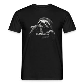Funny Sloth Art Animal Sloth Ramen Noodle - Men's T-Shirt - black - Front - AI Model Male 178 light (178cm)
