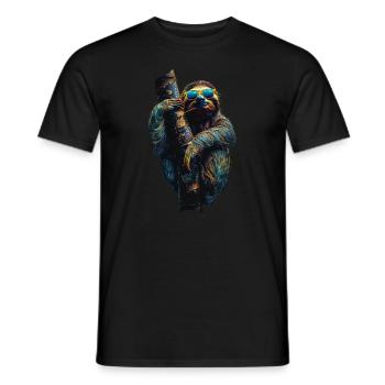 Drôle paresseux Art Animal paresseux animaux animaux sauvages - T-shirt homme - noir - Devant - AI Model Male 178 light (178cm)