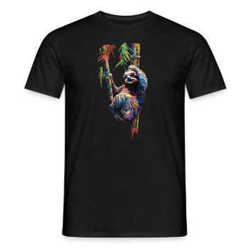 Funny Sloth Art Animal Sloth Wildlife Animals - Men's T-Shirt - black - Front - AI Model Male 178 light (178cm)
