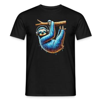 Drôle paresseux Art Animal paresseux animaux animaux sauvages - T-shirt homme - noir - Devant - AI Model Male 178 light (178cm)
